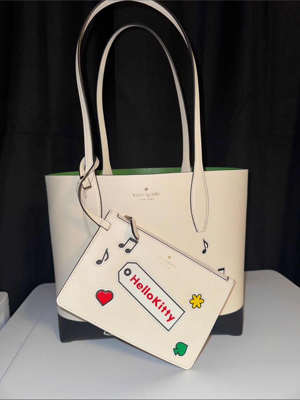 kate spade White Hello Kitty Graphic Leather Tote - Picture 2 of 6